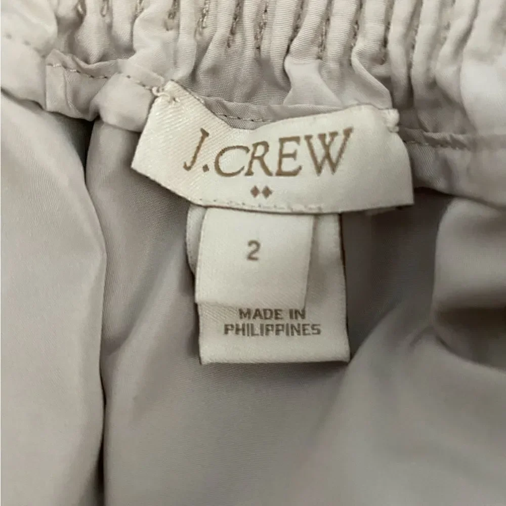 J. Crew Cream Silver Metallic Mini Skirt With Pockets